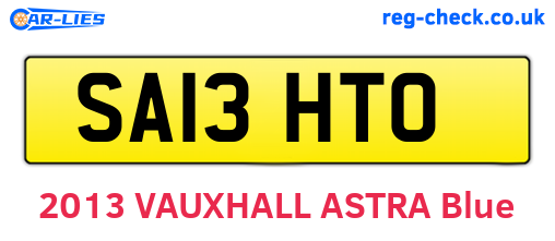 SA13HTO are the vehicle registration plates.