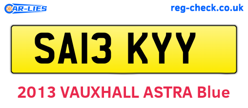 SA13KYY are the vehicle registration plates.