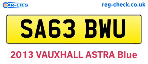 SA63BWU are the vehicle registration plates.