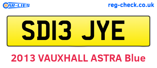 SD13JYE are the vehicle registration plates.