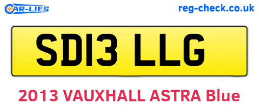 SD13LLG are the vehicle registration plates.