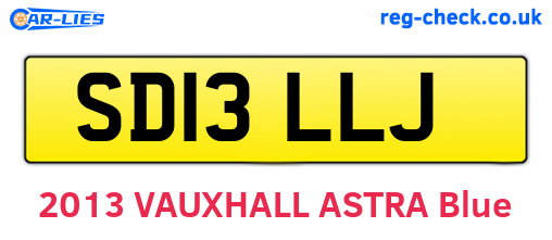 SD13LLJ are the vehicle registration plates.