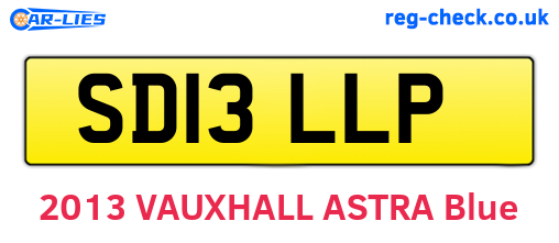 SD13LLP are the vehicle registration plates.
