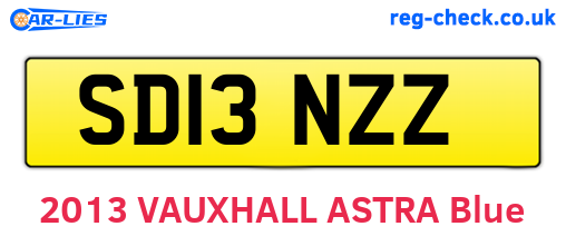 SD13NZZ are the vehicle registration plates.