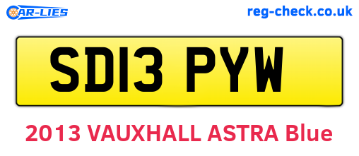 SD13PYW are the vehicle registration plates.