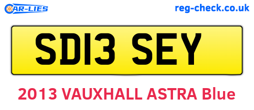 SD13SEY are the vehicle registration plates.