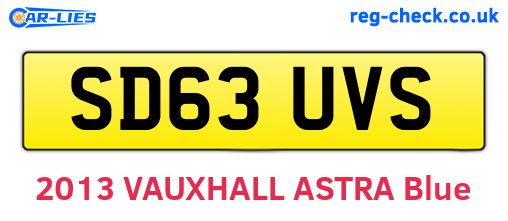 SD63UVS are the vehicle registration plates.