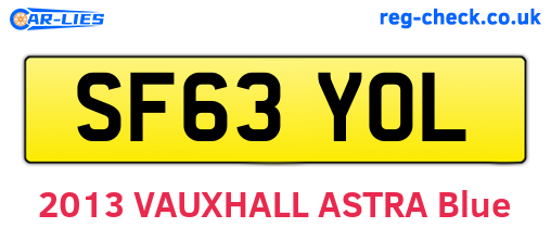 SF63YOL are the vehicle registration plates.