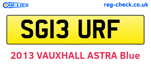 SG13URF are the vehicle registration plates.