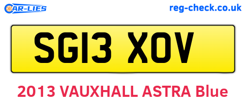 SG13XOV are the vehicle registration plates.