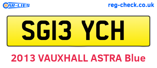 SG13YCH are the vehicle registration plates.