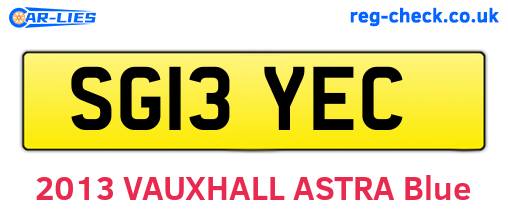 SG13YEC are the vehicle registration plates.