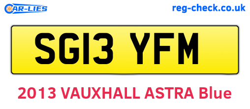 SG13YFM are the vehicle registration plates.