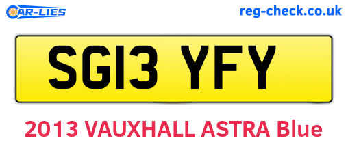 SG13YFY are the vehicle registration plates.