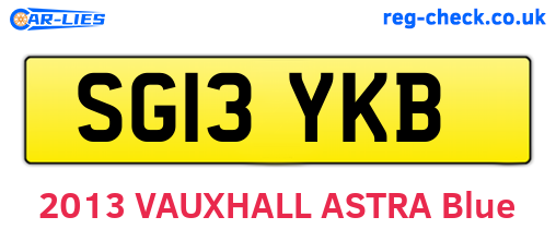 SG13YKB are the vehicle registration plates.