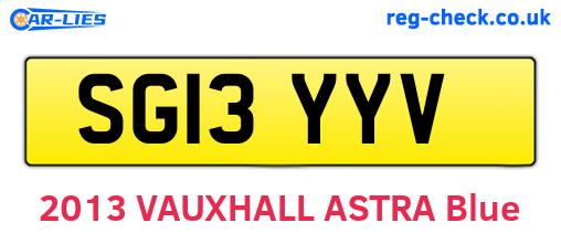 SG13YYV are the vehicle registration plates.