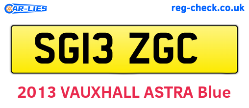 SG13ZGC are the vehicle registration plates.
