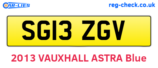 SG13ZGV are the vehicle registration plates.
