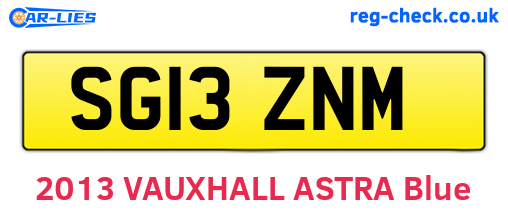 SG13ZNM are the vehicle registration plates.