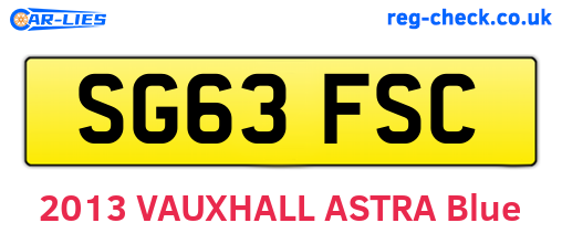 SG63FSC are the vehicle registration plates.