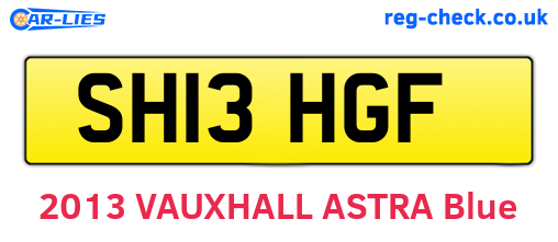 SH13HGF are the vehicle registration plates.