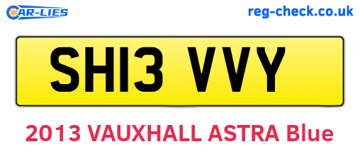 SH13VVY are the vehicle registration plates.