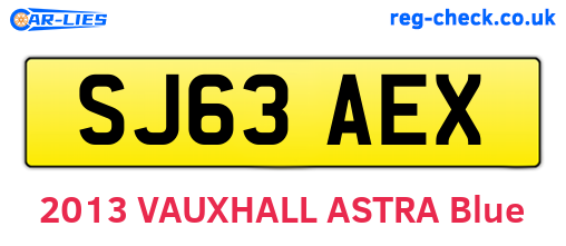 SJ63AEX are the vehicle registration plates.