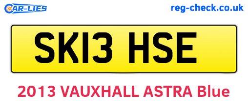 SK13HSE are the vehicle registration plates.