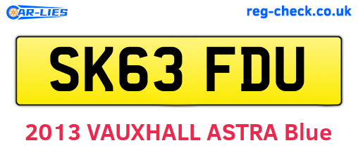 SK63FDU are the vehicle registration plates.