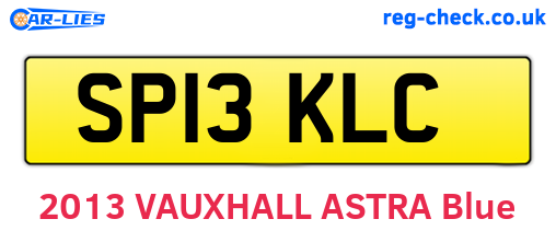 SP13KLC are the vehicle registration plates.