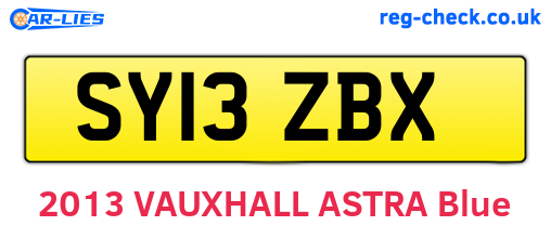 SY13ZBX are the vehicle registration plates.