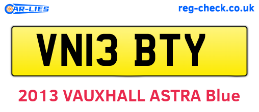 VN13BTY are the vehicle registration plates.