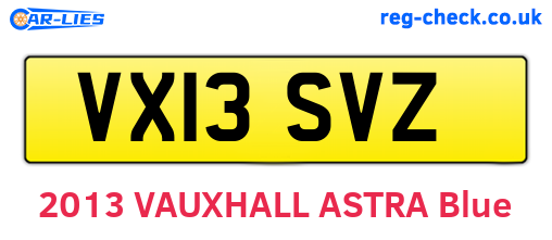 VX13SVZ are the vehicle registration plates.