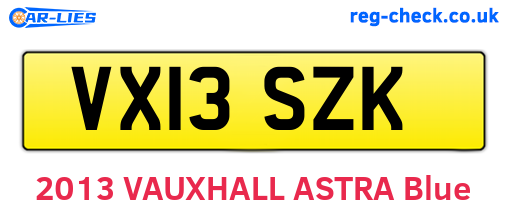 VX13SZK are the vehicle registration plates.