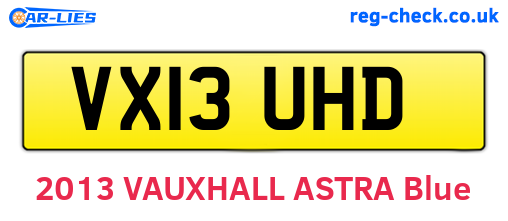 VX13UHD are the vehicle registration plates.
