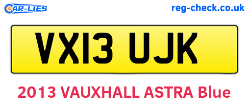 VX13UJK are the vehicle registration plates.