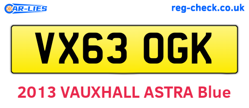 VX63OGK are the vehicle registration plates.