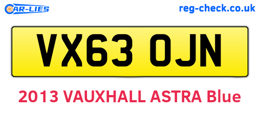 VX63OJN are the vehicle registration plates.