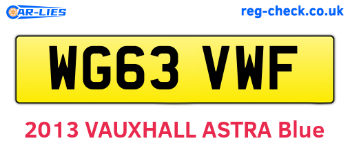 WG63VWF are the vehicle registration plates.