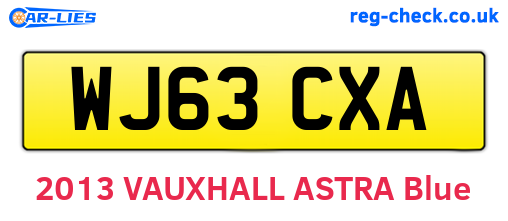 WJ63CXA are the vehicle registration plates.