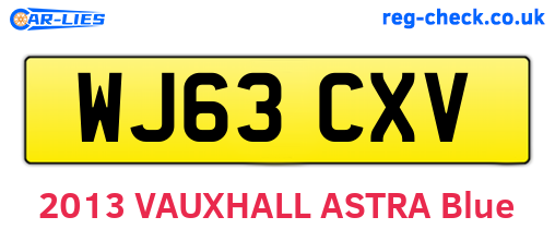 WJ63CXV are the vehicle registration plates.