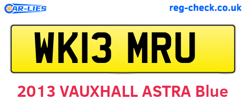 WK13MRU are the vehicle registration plates.
