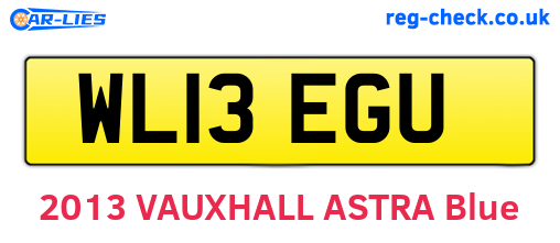 WL13EGU are the vehicle registration plates.