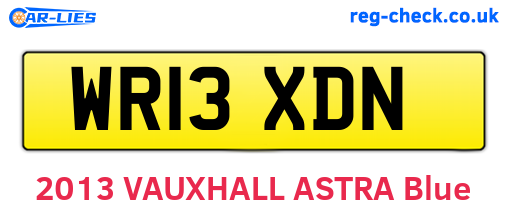 WR13XDN are the vehicle registration plates.