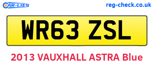 WR63ZSL are the vehicle registration plates.