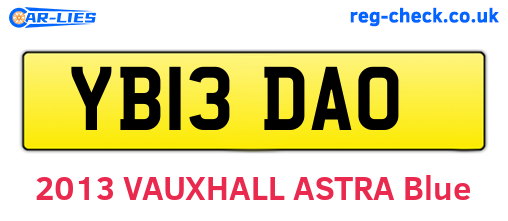 YB13DAO are the vehicle registration plates.