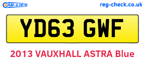YD63GWF are the vehicle registration plates.
