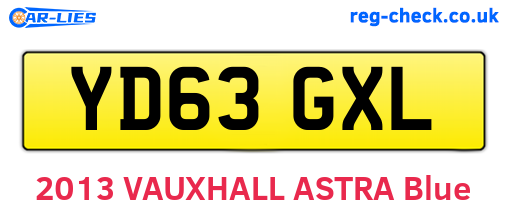 YD63GXL are the vehicle registration plates.
