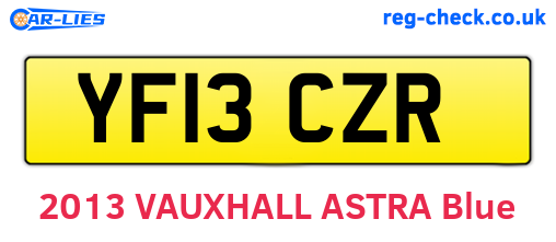 YF13CZR are the vehicle registration plates.
