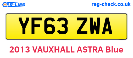 YF63ZWA are the vehicle registration plates.